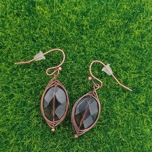 Elegant Copper Wire Wrapped‎ Earrings E1014